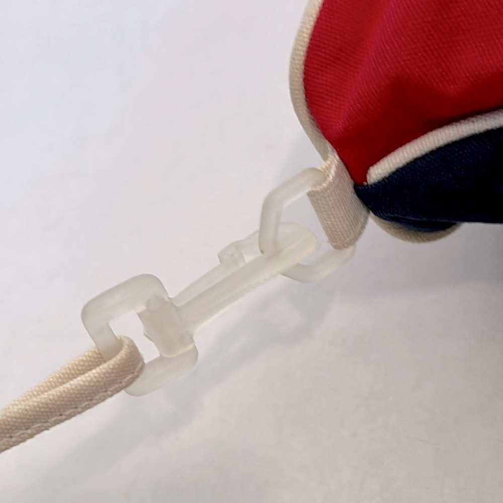 Red Star-Patterned Drawstring Bag Euc - image 5